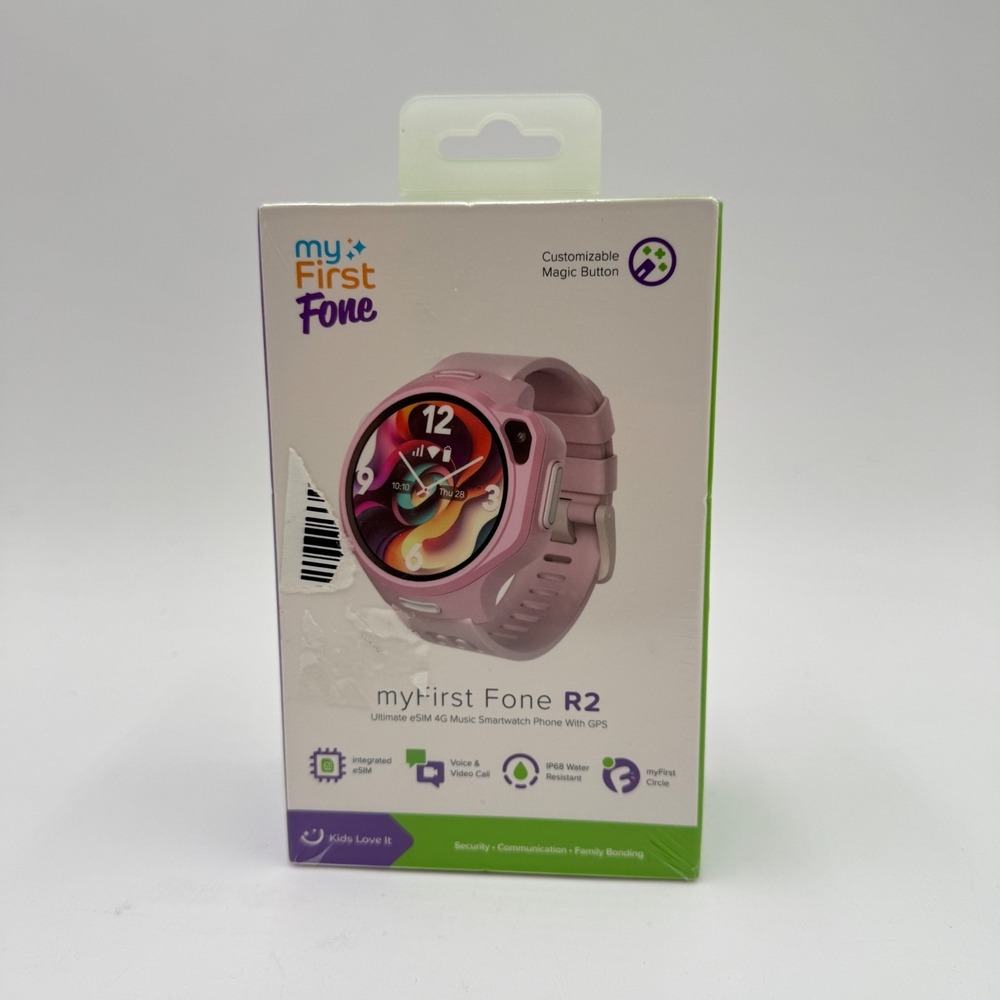 My First Fone Phone R2 PINK 4G Music Smartwatch Phone GPS NIB